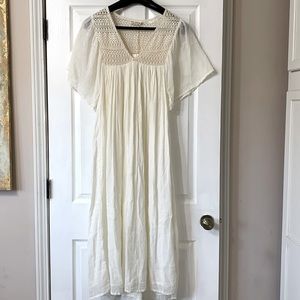 Blue Hippy Maxi Crochet Dress